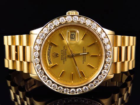 18k gold rolex bezel prices|Rolex 18kt president 36mm watch.